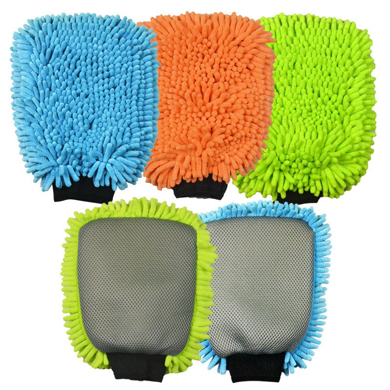 Microfiber Plush Wash Chenille Mitt ถุงมือทำความสะอาดรถยนต์